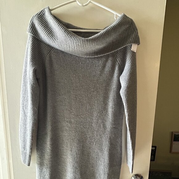 NWT GAP Grey Cowl Neck Dress - S - Picture 1 of 4